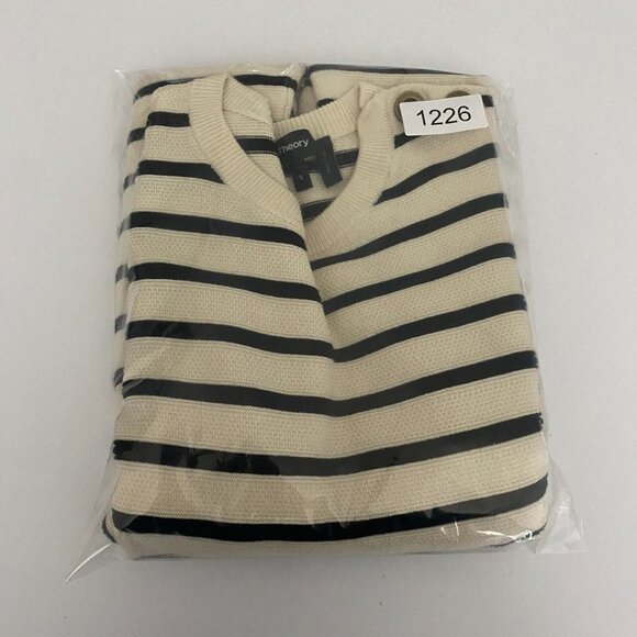 Theory Black and Cream Striped Dress - Picture 11 of 11